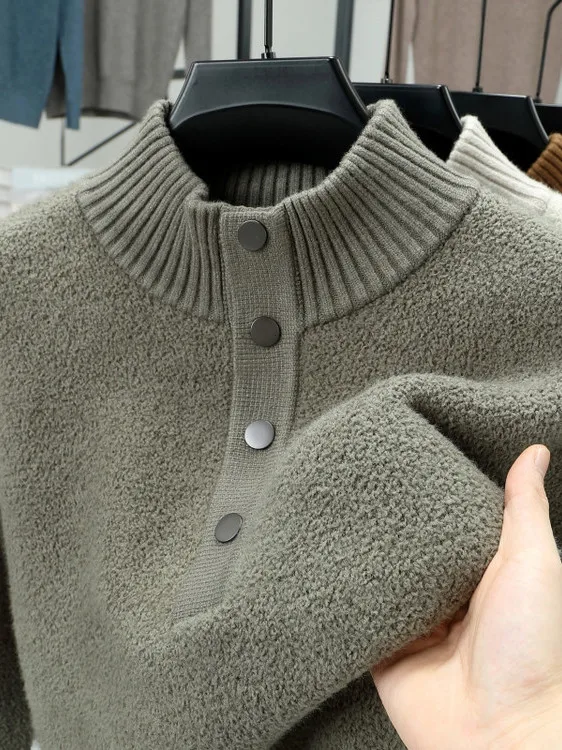 Мужской вязаный свитер с высоким воротником на пуговицах, утепленный, повседневный, модный, осенне-зимний, длинный, дышащий, цветной
Мужской вязаный свитер с высоким воротником на пуговицах, утепленный, повседневный, модный, осенне-зимний, длинный, дышащий, цветной