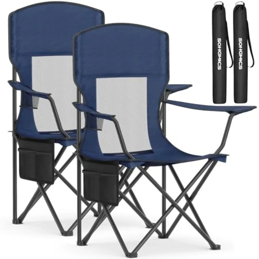 2 Pack Breathable Camping Chairs, 330 lb Capacity Foldable Outdoor Chairs, High Back, Adjustable Armrests and Cup Holder, for S
2 Pack Breathable Camping Chairs, 330 lb Capacity Foldable Outdoor Chairs, High Back, Adjustable Armrests and Cup Holder, for S