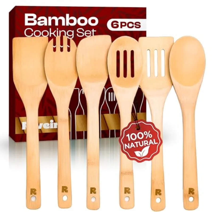 Riveira Bamboo Cng Spoons 6-Piece Wooden Cng Utensils Set with Wooden Spoons for Cng and Spatulas Wooden Utensil Sets Premium K
Riveira Bamboo Cng Spoons 6-Piece Wooden Cng Utensils Set with Wooden Spoons for Cng and Spatulas Wooden Utensil Sets Premium K