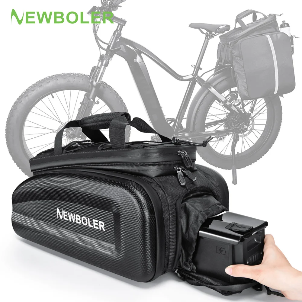 NEWBOLER Electric Bike Battery Carrier Bag Expandable Pannier Rear Rack Bag Hard Shell Battery Bag Ebike ,With Rain Cover
NEWBOLER Electric Bike Battery Carrier Bag Expandable Pannier Rear Rack Bag Hard Shell Battery Bag Ebike ,With Rain Cover