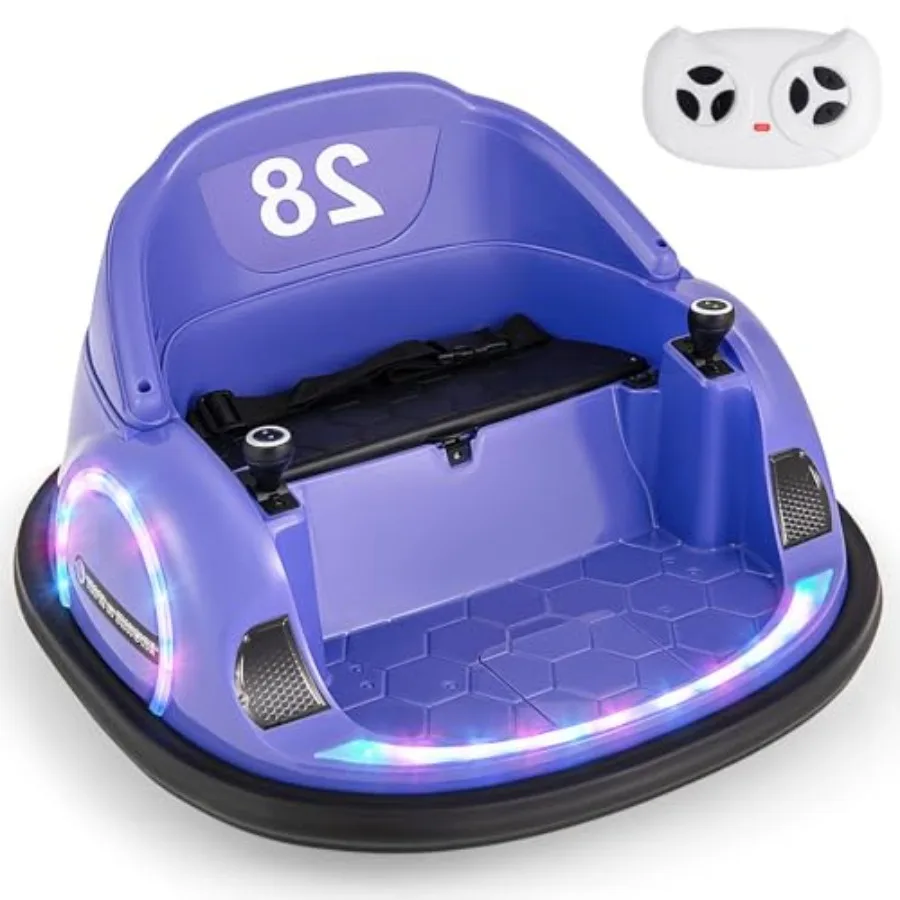 Purple 12V Electric Bumper Car for Toddlers 18 Months+ Battery-Powered with Parental Remote 3-Speed 360 Spin Music LED Lights D
Purple 12V Electric Bumper Car for Toddlers 18 Months+ Battery-Powered with Parental Remote 3-Speed 360 Spin Music LED Lights D