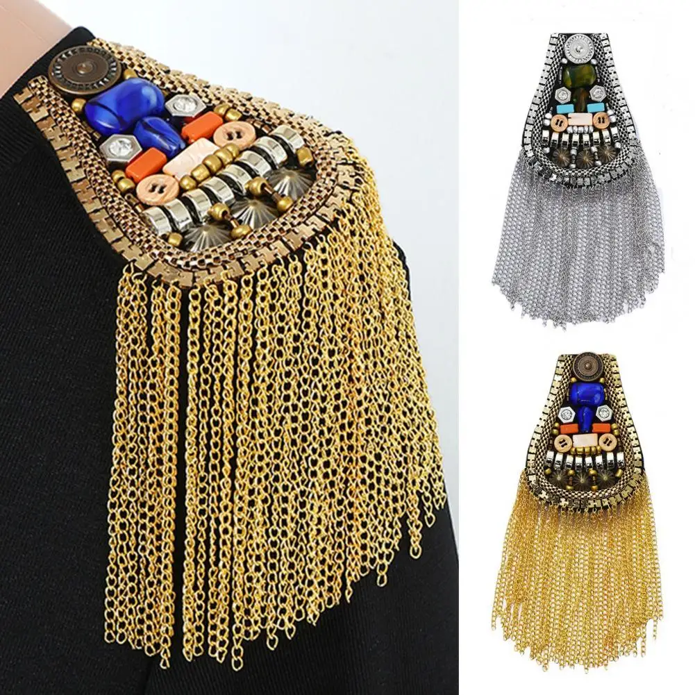 Clothes Shoulder Epaulet Buttons Rivet Chain Tassels Handmade DIY Men Women Shoulder Board Badge Brooch Business Suit Accessorie
Clothes Shoulder Epaulet Buttons Rivet Chain Tassels Handmade DIY Men Women Shoulder Board Badge Brooch Business Suit Accessorie