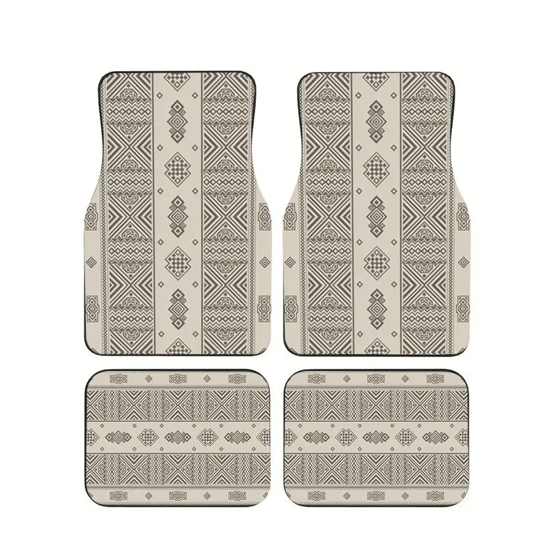 Beige Gray Tribal Geometric Car Floor Mats 4pcs Minimalist Boho Style Universal Auto Foot Mats Non-slip Anti-dirt Neutral Carpet
Beige Gray Tribal Geometric Car Floor Mats 4pcs Minimalist Boho Style Universal Auto Foot Mats Non-slip Anti-dirt Neutral Carpet