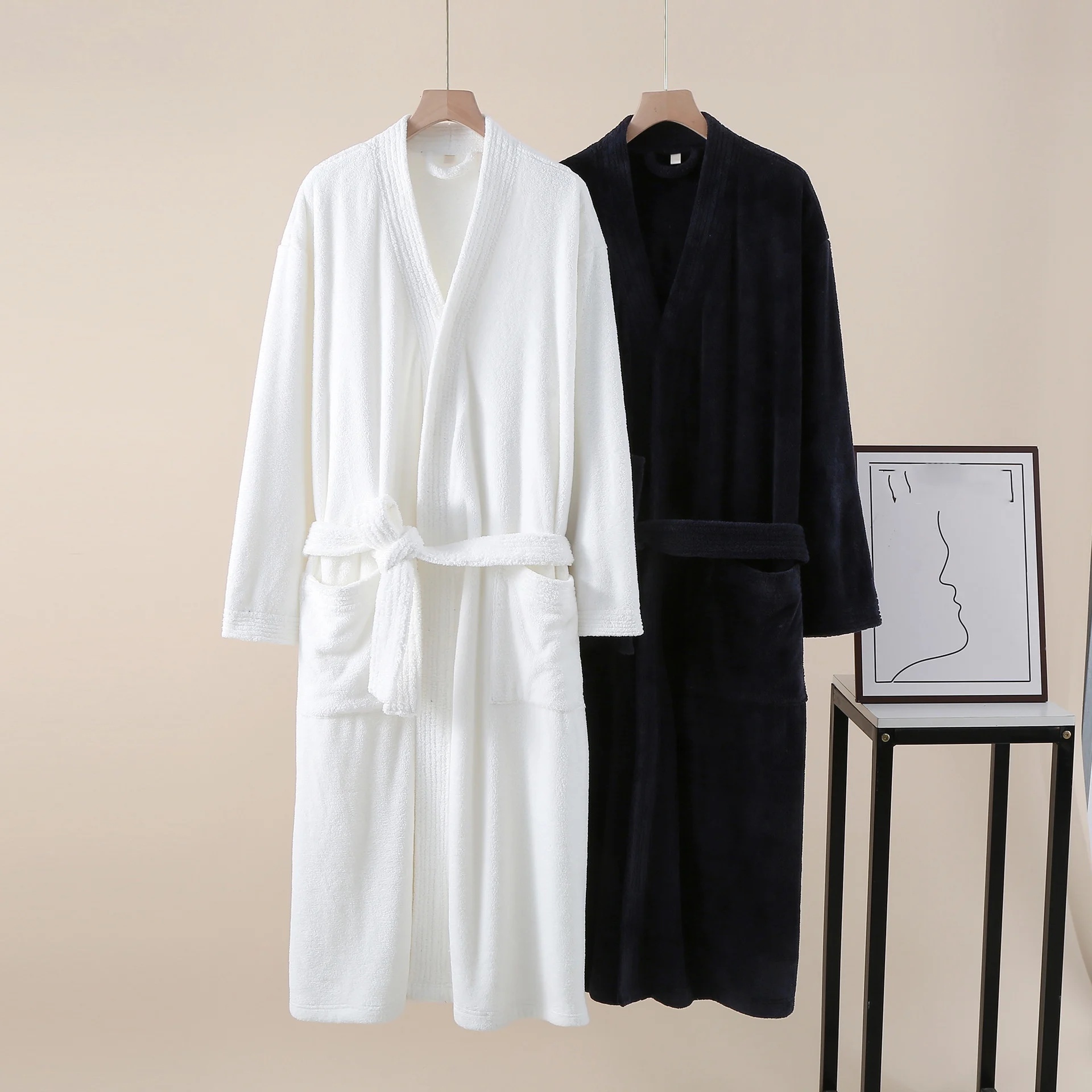 Men's or Women's Winter Hotel Flannel Pajamas Bathrobe Thickened Coral Fleece Robe Nightgown Couple Home Clothes One Size
Men's or Women's Winter Hotel Flannel Pajamas Bathrobe Thickened Coral Fleece Robe Nightgown Couple Home Clothes One Size