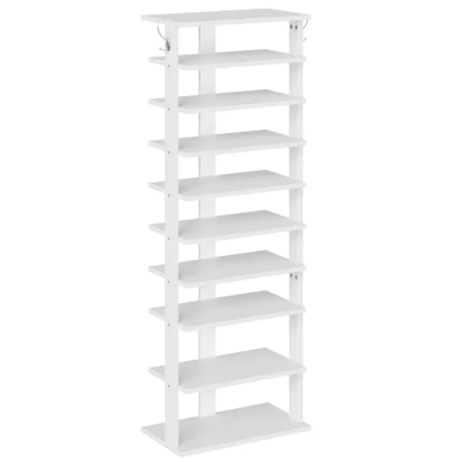 10 Tiers Vertical Shoe Rack Wooden Shoe Storage Organizer with Hooks Narrow Shoe Tower for 20 Pairs Space Saving for Entryway L
10 Tiers Vertical Shoe Rack Wooden Shoe Storage Organizer with Hooks Narrow Shoe Tower for 20 Pairs Space Saving for Entryway L
