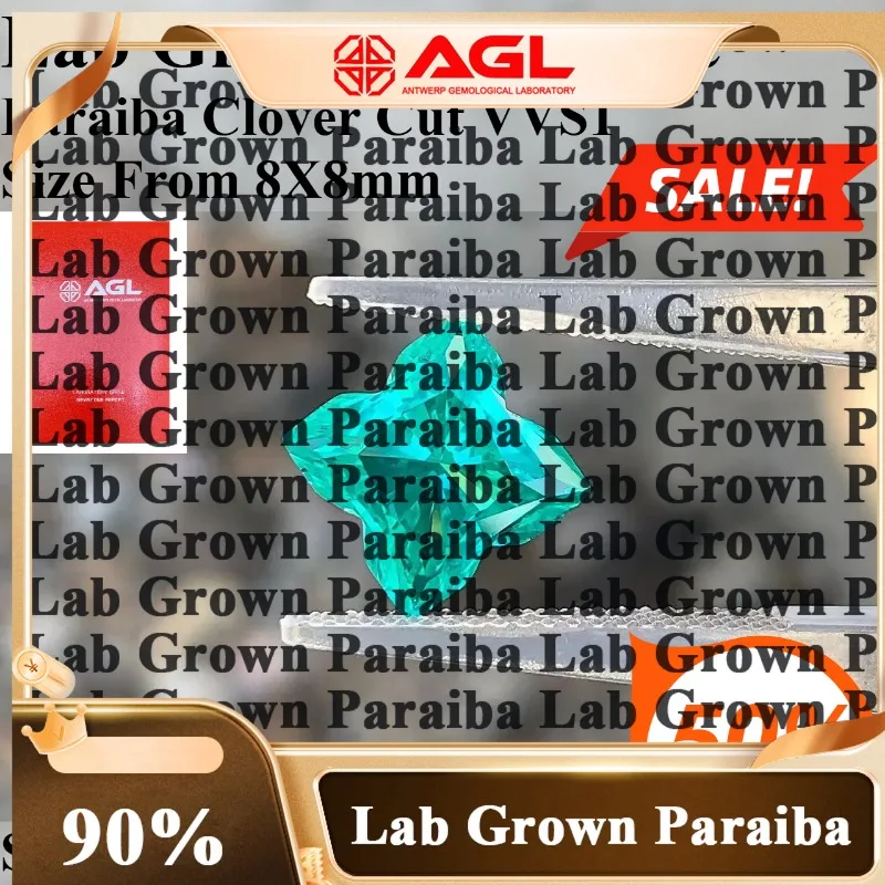 P P Clover Cut Paraiba Lab Grown Gemstone AGL Certified DIY Advanced Jewelry Making Inlay For Ring Necklace Bracelet Accessories
P P Clover Cut Paraiba Lab Grown Gemstone AGL Certified DIY Advanced Jewelry Making Inlay For Ring Necklace Bracelet Accessories