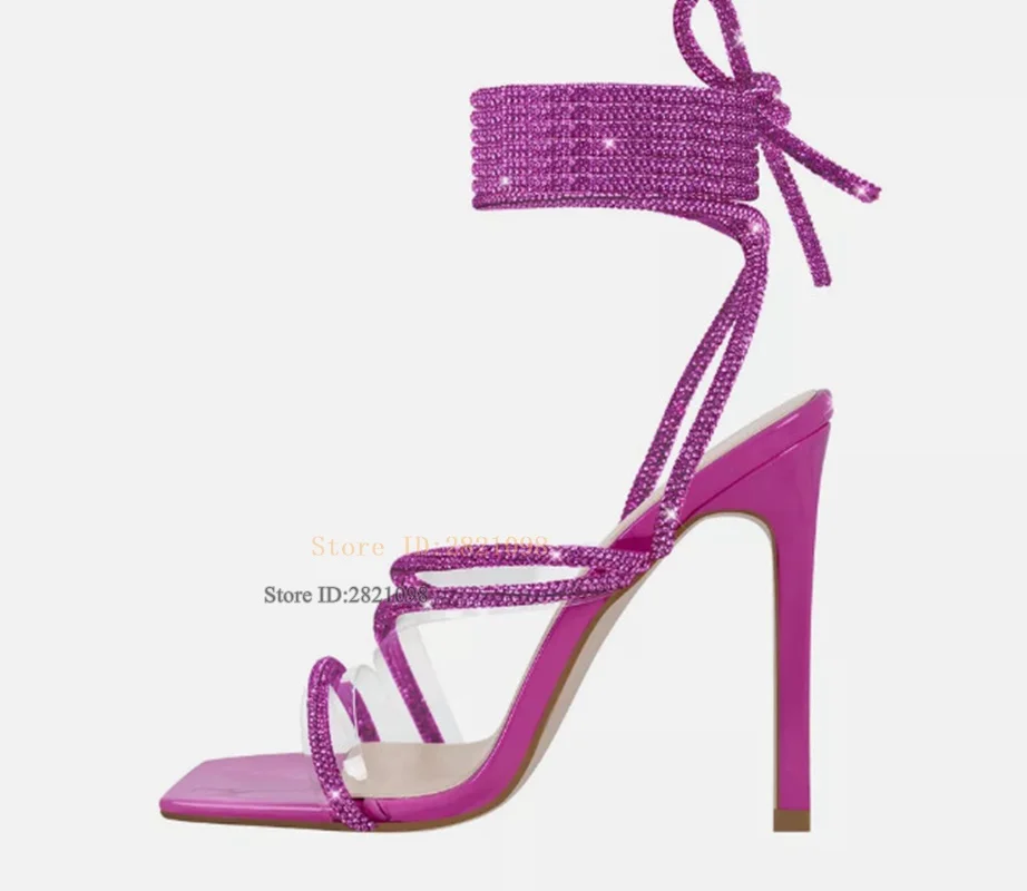 Woman Sexy Square Toe Transparent Pvc with Crystal Lace Up Stiletto Sandals Hin High Heel Open Toe Summer Fashion Sandals
Woman Sexy Square Toe Transparent Pvc with Crystal Lace Up Stiletto Sandals Hin High Heel Open Toe Summer Fashion Sandals