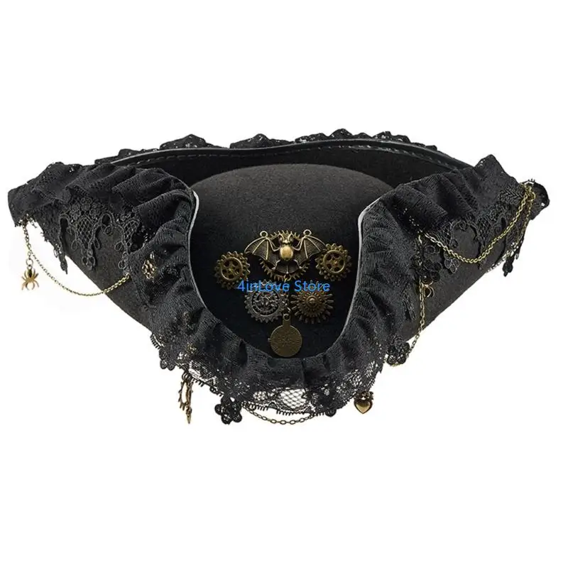T4MD Lace Trim Bat Gear Pirate Hat Breathable Adult Roleplay Headpiece For Halloween
T4MD Lace Trim Bat Gear Pirate Hat Breathable Adult Roleplay Headpiece For Halloween