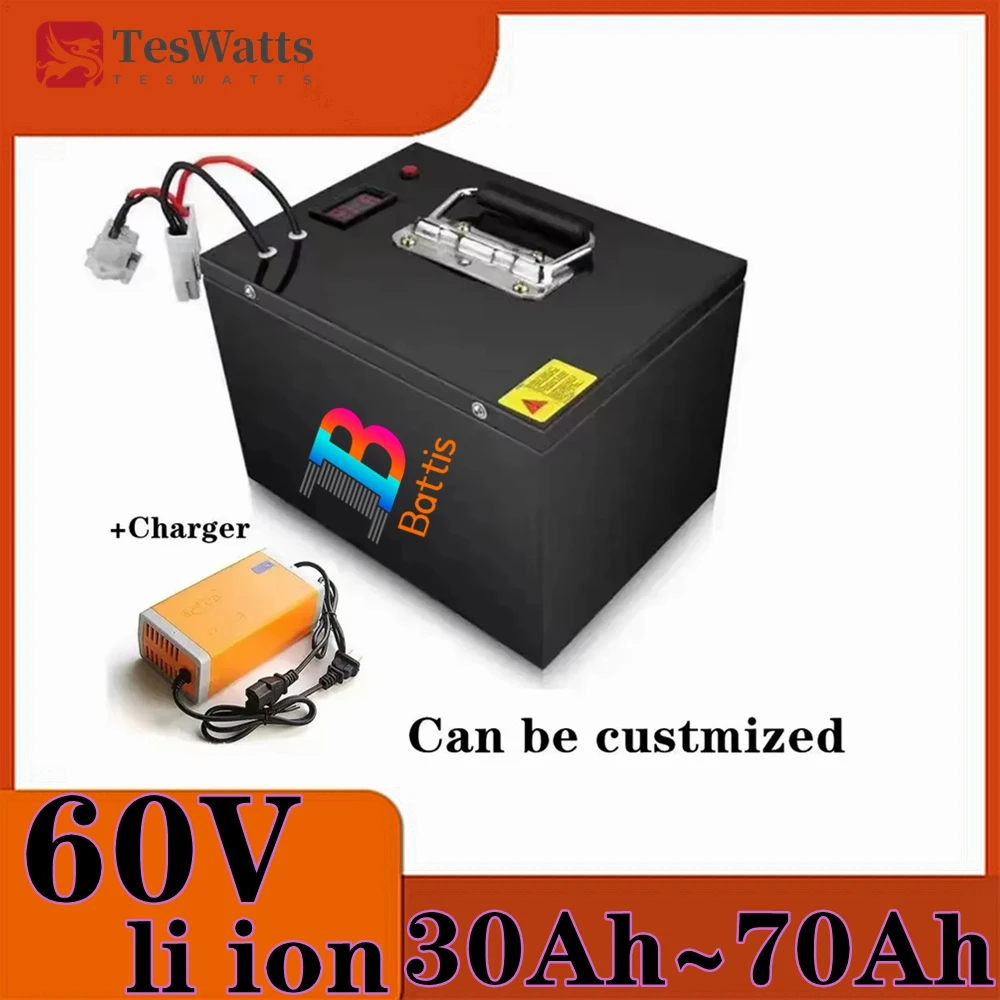 Teswatts 60V LiFepo4 Battery 50Ah 60AH 70Ah 30Ah 40Ah high quality +charger
Teswatts 60V LiFepo4 Battery 50Ah 60AH 70Ah 30Ah 40Ah high quality +charger
