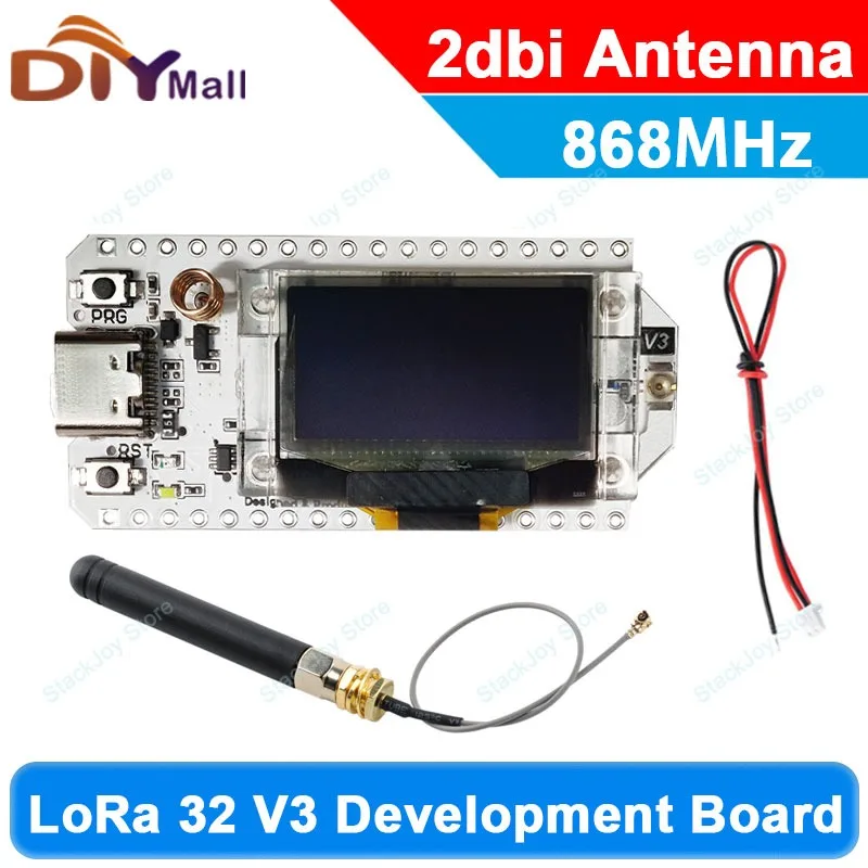 ESP32 LoRa V3 Dev Board with 2dBi Gain Antenna 868MHz SX1262 0.96" OLED WiFi/BLE Type-C for Meshtastic IoT Arduino Projects
ESP32 LoRa V3 Dev Board with 2dBi Gain Antenna 868MHz SX1262 0.96" OLED WiFi/BLE Type-C for Meshtastic IoT Arduino Projects