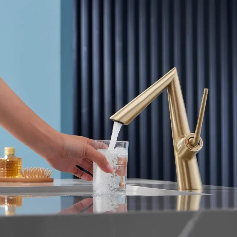 Brushed Gold Brass Bathroom Washbasin Faucet Single Hole Single Handle Cold And Hot Water Mixer Tap Rose gold,Chrome,Gunmetal
Brushed Gold Brass Bathroom Washbasin Faucet Single Hole Single Handle Cold And Hot Water Mixer Tap Rose gold,Chrome,Gunmetal