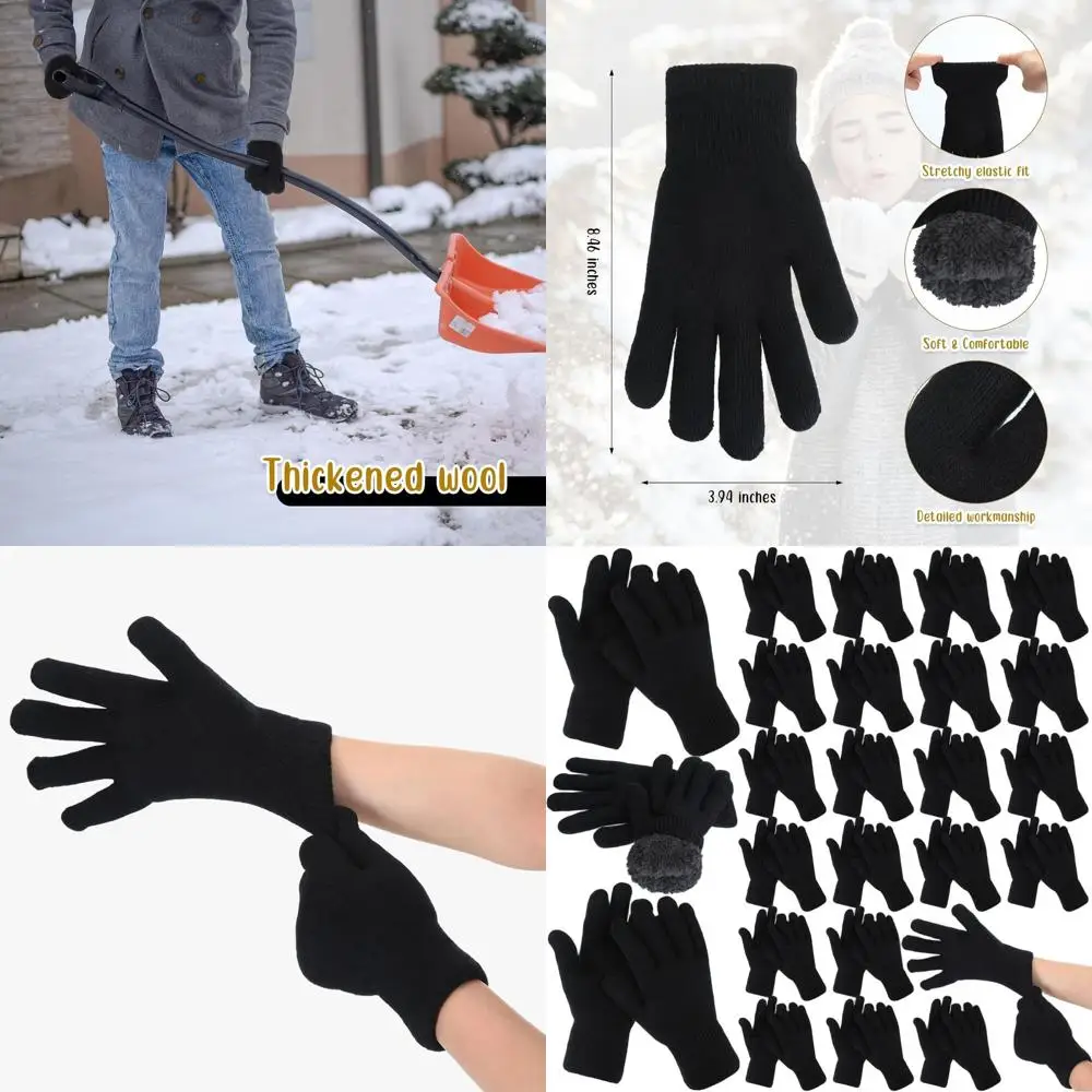 Winter Wool Knit Fleece Lined Gloves - Stretchy Knitted Full Fingers for Cold Weather Men & Women
Winter Wool Knit Fleece Lined Gloves - Stretchy Knitted Full Fingers for Cold Weather Men & Women