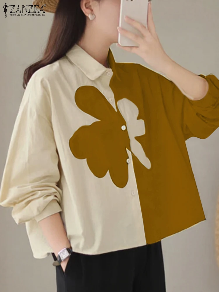 Fashion Long Sleeve Blouse ZANZEA Women Colorblock Shirt Vintage Printed Blusas Casual Loose 2025 Spring Holiday Short Tunics
Fashion Long Sleeve Blouse ZANZEA Women Colorblock Shirt Vintage Printed Blusas Casual Loose 2025 Spring Holiday Short Tunics