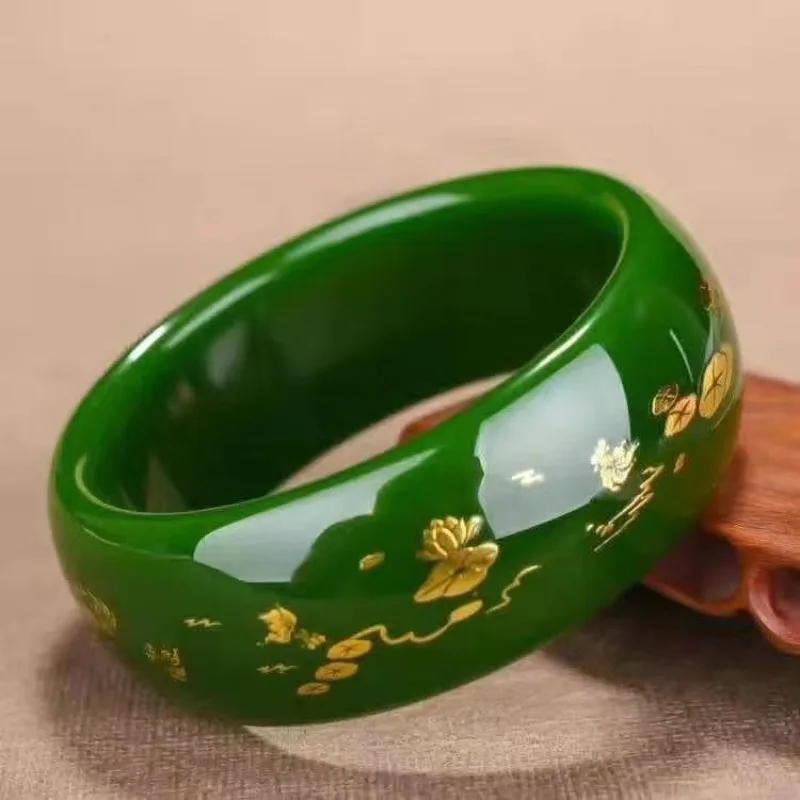 Хит продаж: зеленый браслет из шпината, расширенный нефритовый браслет, женский браслет с лотосом, изысканный подарок для семьи
Хит продаж: зеленый браслет из шпината, расширенный нефритовый браслет, женский браслет с лотосом, изысканный подарок для семьи
