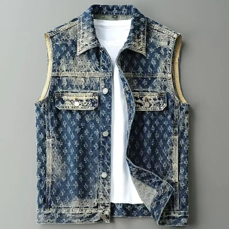 New Spring Summer Vintage Design Men's Denim Vest Male Sleeveless Jackets Men Hole Jeans Brand Waistcoat
New Spring Summer Vintage Design Men's Denim Vest Male Sleeveless Jackets Men Hole Jeans Brand Waistcoat