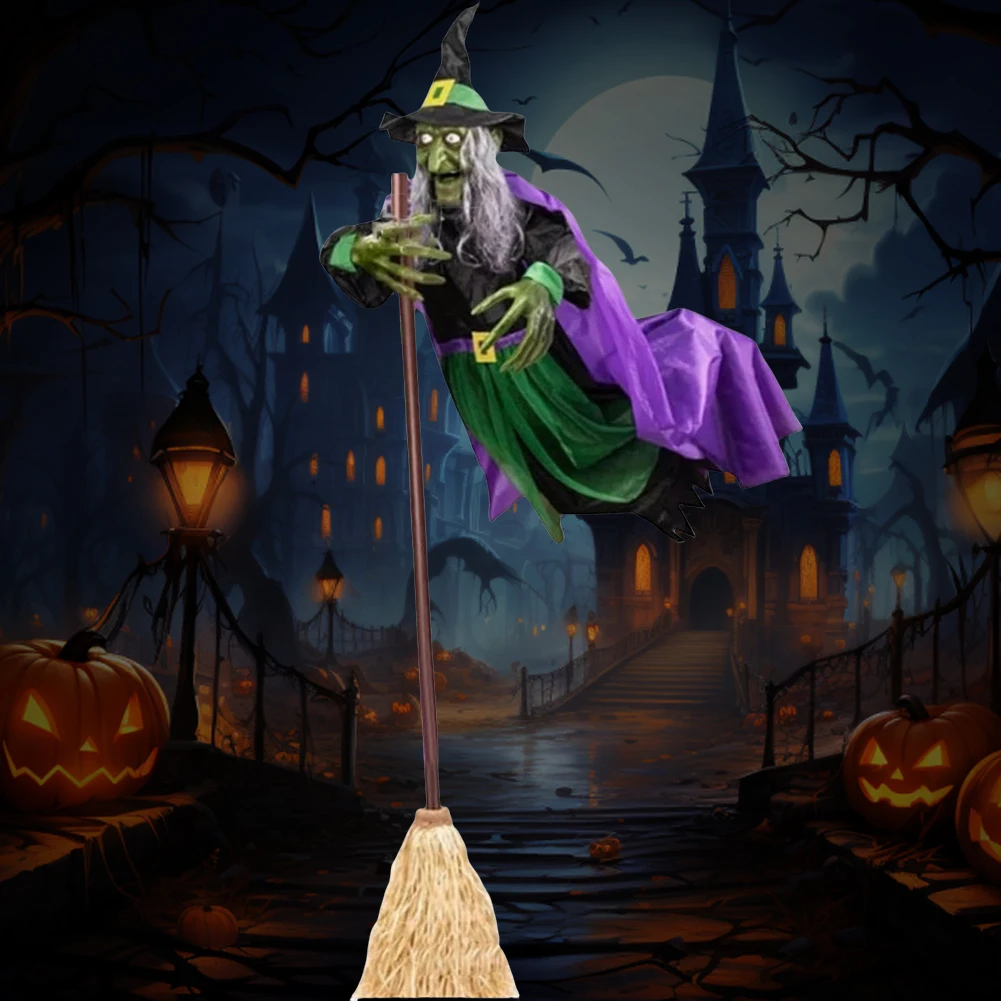 Halloween Flying Witch on Broom Decor with Luminous Eyes Animated Witch Decor Outdoor Hovering Witch for Garden Yard Lawn
Halloween Flying Witch on Broom Decor with Luminous Eyes Animated Witch Decor Outdoor Hovering Witch for Garden Yard Lawn