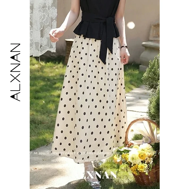 ALXNAN Khaki Polka Dot Skirt Women Summer Elegant High Waist Flared Hem Long Skirts Fashion Casual Female Clothing L639107BQA-1
ALXNAN Khaki Polka Dot Skirt Women Summer Elegant High Waist Flared Hem Long Skirts Fashion Casual Female Clothing L639107BQA-1