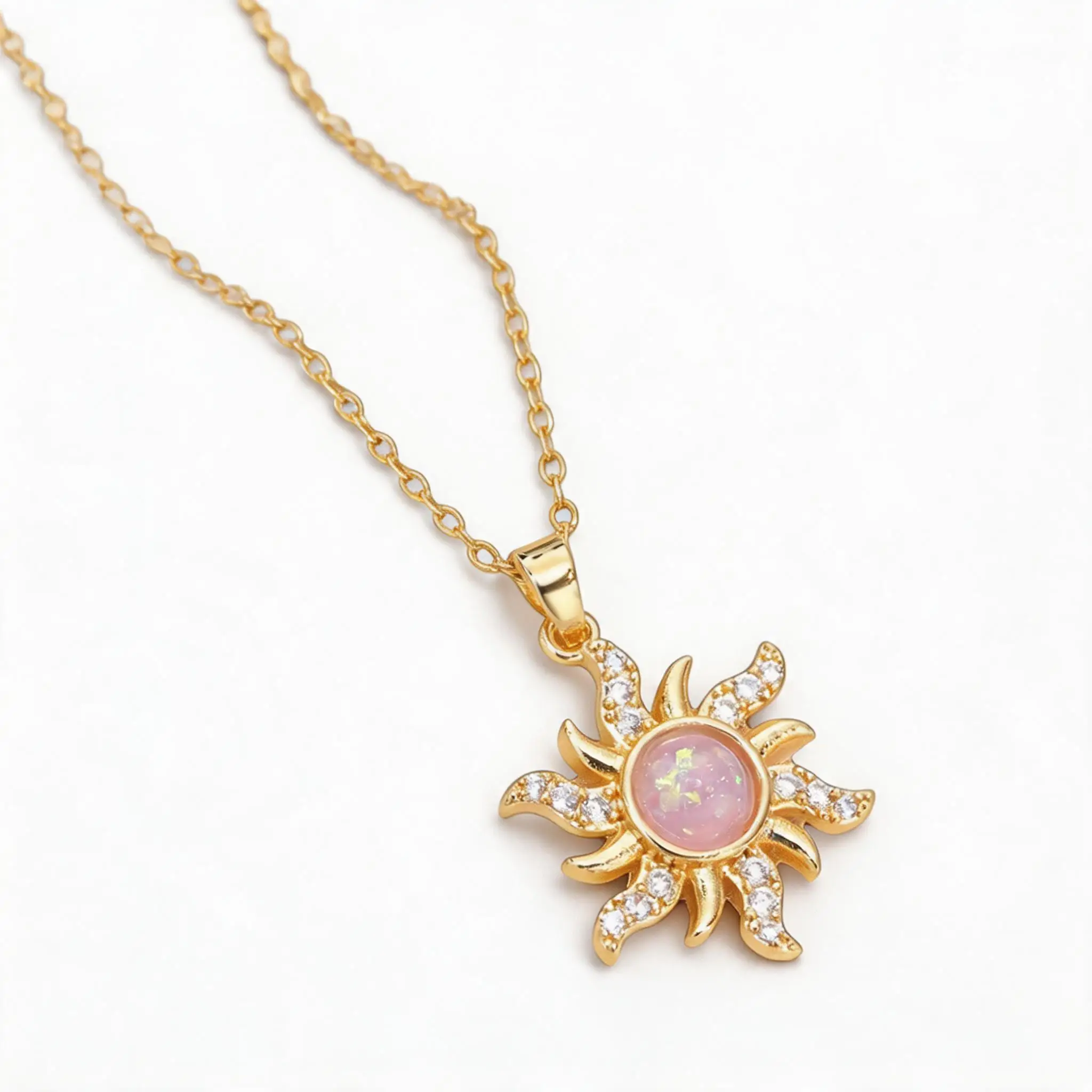 Vintage Gold Stainless Steel Pink Resin White Sunflower Pendant Necklace for Women Mother's Day Gift
Vintage Gold Stainless Steel Pink Resin White Sunflower Pendant Necklace for Women Mother's Day Gift