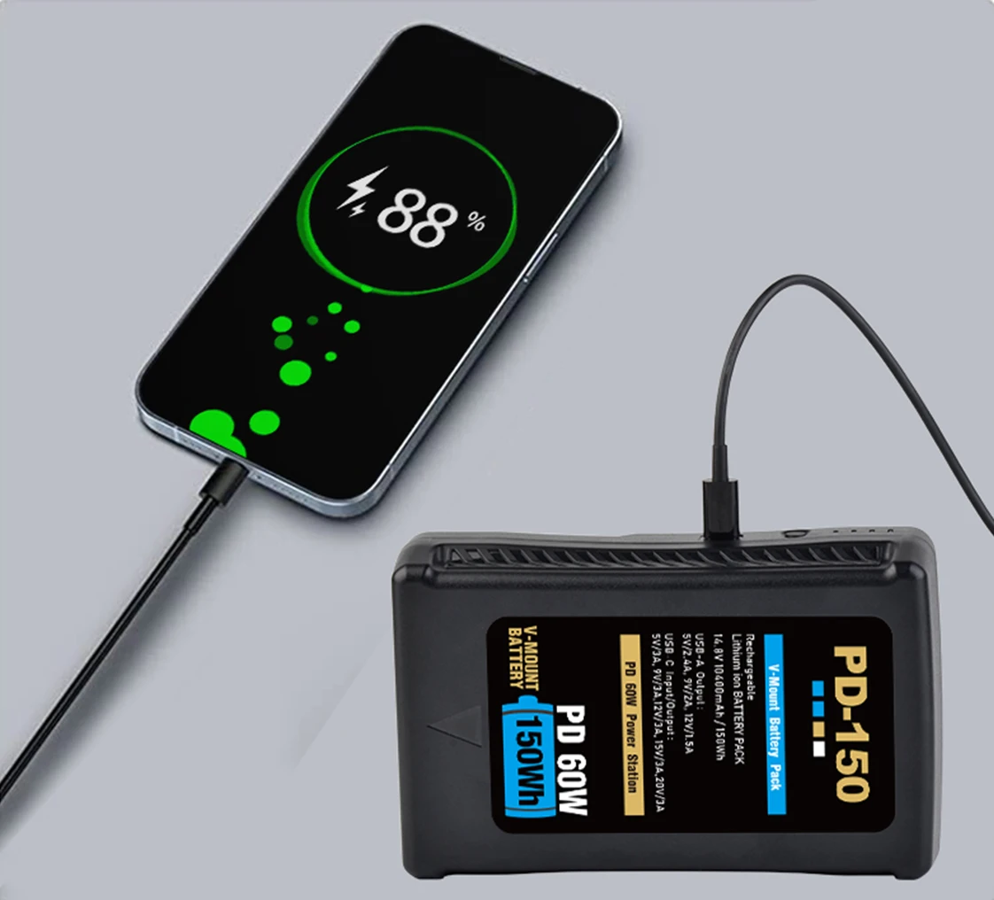 V Mount V-Lock 99Wh 150Wh Battery + PD 65W Cable Sony Broadcasting Camcorder, Studio LED Light & Blackmagic Camera Accessories
V Mount V-Lock 99Wh 150Wh Battery + PD 65W Cable Sony Broadcasting Camcorder, Studio LED Light & Blackmagic Camera Accessories