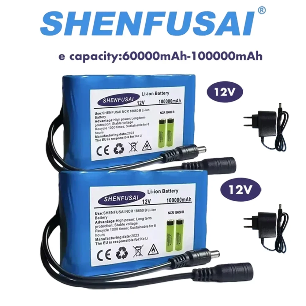 12V Lithium Battery 3S2P 100000mAh 18650 Rechargeable Battery Pack with LED lights+charger for Solar LightsPower Bank
12V Lithium Battery 3S2P 100000mAh 18650 Rechargeable Battery Pack with LED lights+charger for Solar LightsPower Bank