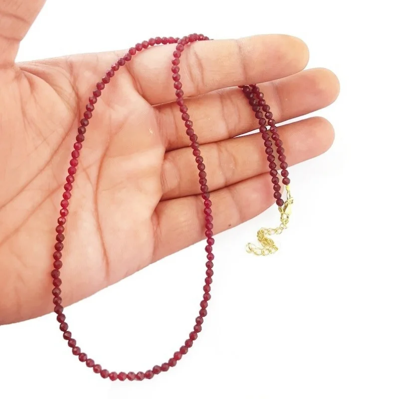 Dainty Pink Ruby Faceted Rondelle Gemstone Beaded July Birthstone Necklaces 24''
Dainty Pink Ruby Faceted Rondelle Gemstone Beaded July Birthstone Necklaces 24''