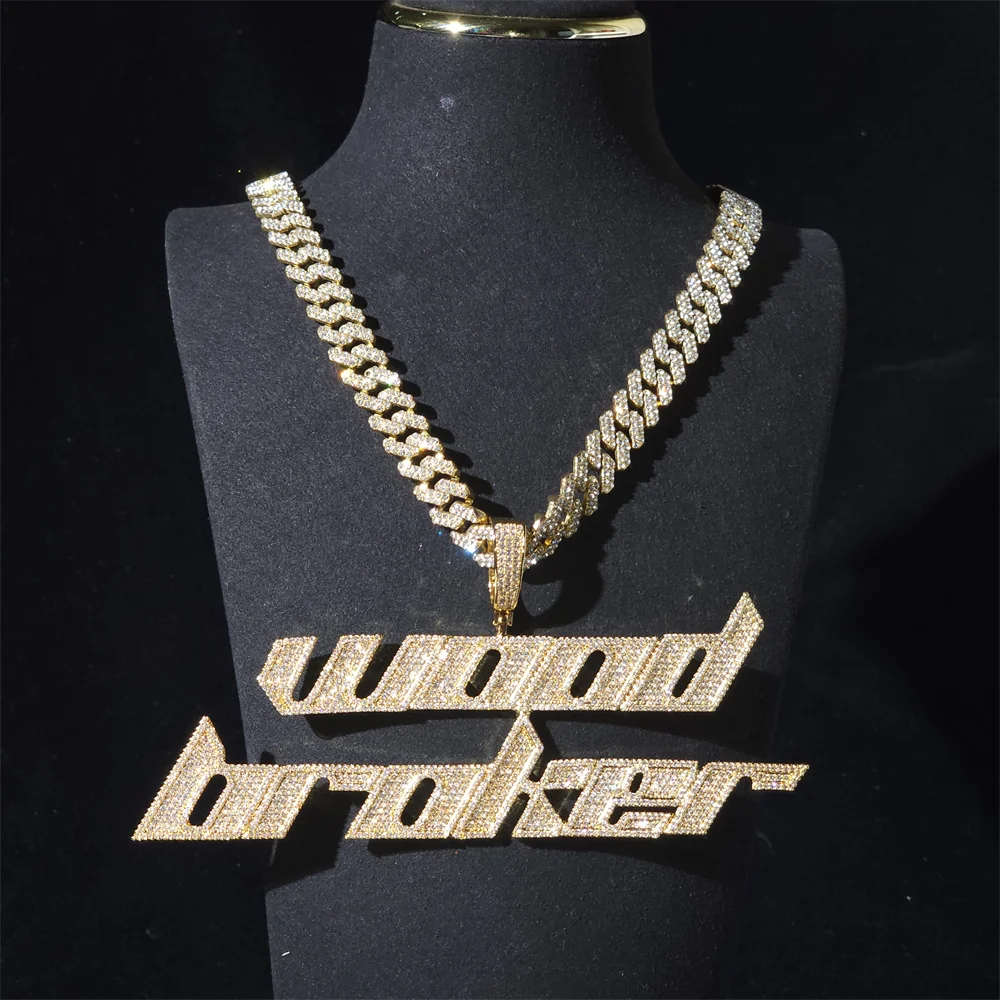 Fashion Italic Initial Letter Pendants Iced Out Cubic Zircon Two-Rows Stack Custom Name Necklace Solid Back Hip Hop Jewelry
Fashion Italic Initial Letter Pendants Iced Out Cubic Zircon Two-Rows Stack Custom Name Necklace Solid Back Hip Hop Jewelry