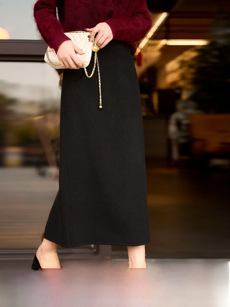 Xhange Casual Woolen f Skirt Ele Slimming Commute Sle mid Waist Design Stand Fit Ladies Skirt for Daily Wear
Xhange Casual Woolen f Skirt Ele Slimming Commute Sle mid Waist Design Stand Fit Ladies Skirt for Daily Wear