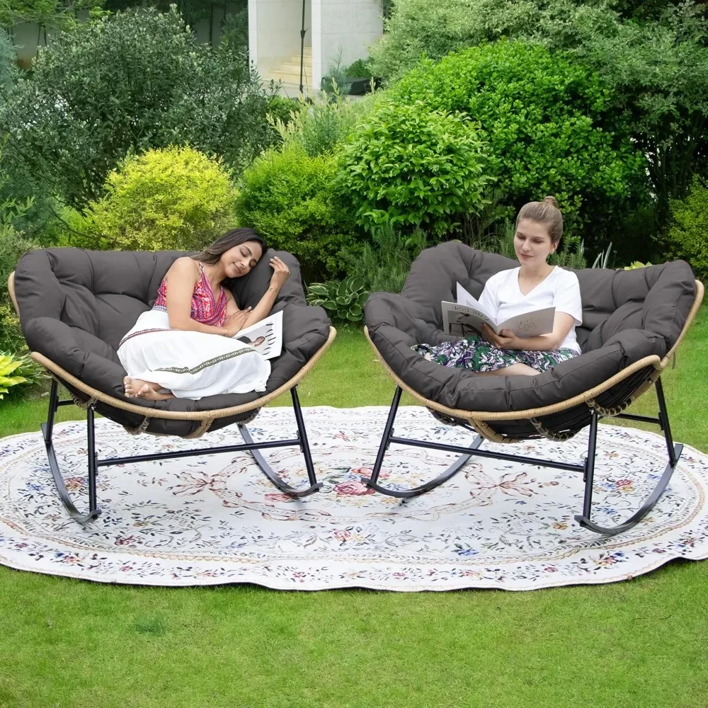 2 PCS Indoor Outdoor Papasan Rocking Chairs,Modern Large Reading Lounge Chair with Cushion,Rattan Royal Egg Chair for Bedroom
2 PCS Indoor Outdoor Papasan Rocking Chairs,Modern Large Reading Lounge Chair with Cushion,Rattan Royal Egg Chair for Bedroom