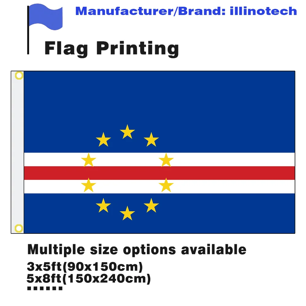The Republic of Cabo Verde Size 90x150cm 3x5 feet home decoration flag 2026 World Cup African Region
The Republic of Cabo Verde Size 90x150cm 3x5 feet home decoration flag 2026 World Cup African Region