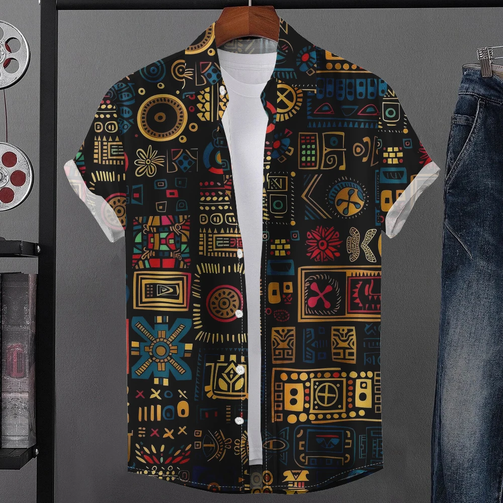 Vintage Print Men's Shirt Clothing Fashion Ethnic Style Short Sleeve Button Down Shirt Holiday Casual Lapel Button Up Shirt Top
Vintage Print Men's Shirt Clothing Fashion Ethnic Style Short Sleeve Button Down Shirt Holiday Casual Lapel Button Up Shirt Top