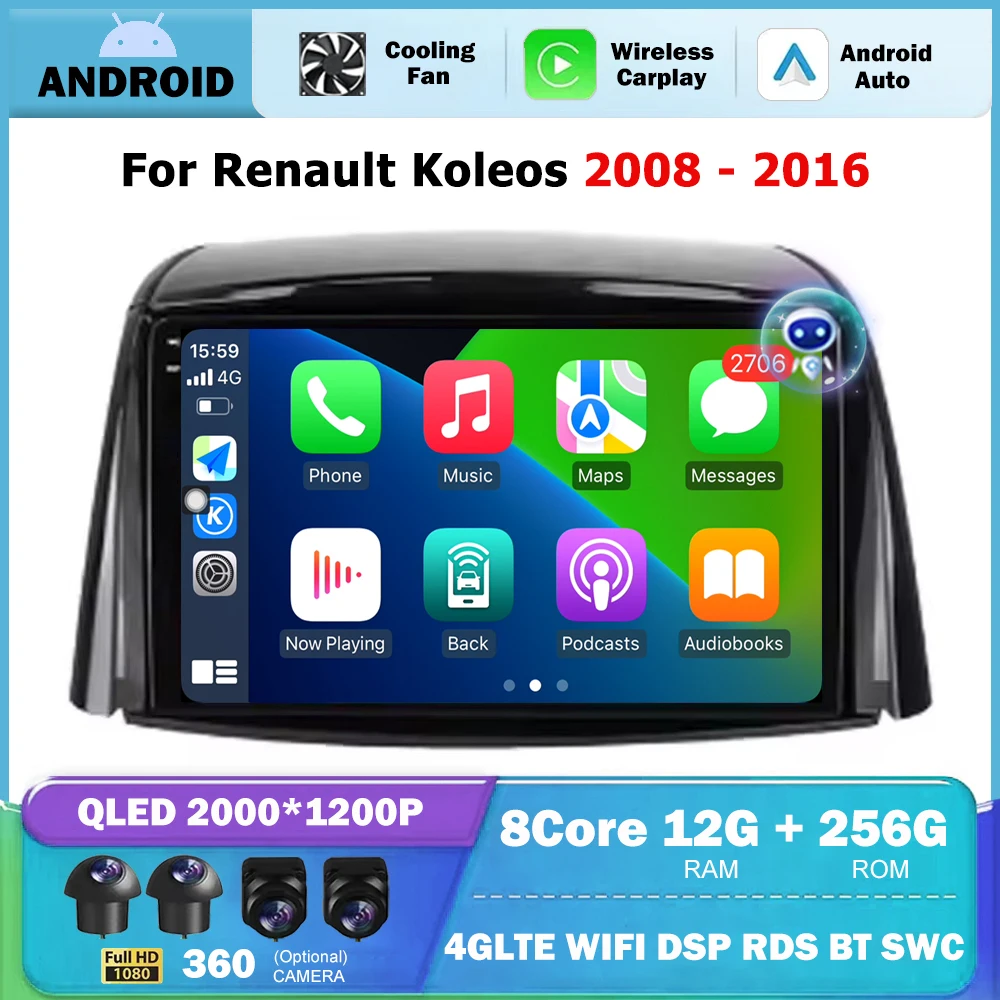 9-дюймовый для Renault Koleos 2008 2009 2010-2016 Android Auto автомобильный радиоприемник GPS мультимедийный видеоплеер BT Carplay головное устройство без 2din
9-дюймовый для Renault Koleos 2008 2009 2010-2016 Android Auto автомобильный радиоприемник GPS мультимедийный видеоплеер BT Carplay головное устройство без 2din