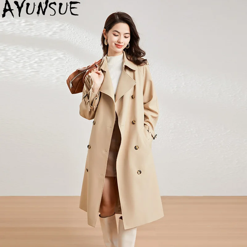 AYUNSUE Trench Coat Woman British Style Tops for Woman Solid Autumn Outerwears Stylish Loose Jacket Luxury Woman Clothes 바람막이
AYUNSUE Trench Coat Woman British Style Tops for Woman Solid Autumn Outerwears Stylish Loose Jacket Luxury Woman Clothes 바람막이