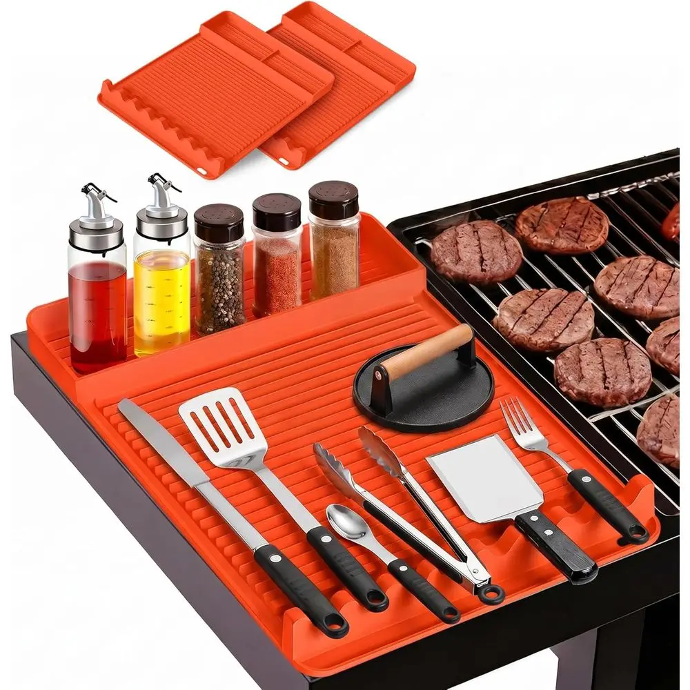 Heat Resistant Silicone Grill Mat - 16x11.5'' Non-Slip BBQ Tool Mat, Outdoor Cooking Camping & Tailgating, Men Grilling (Orange)
Heat Resistant Silicone Grill Mat - 16x11.5'' Non-Slip BBQ Tool Mat, Outdoor Cooking Camping & Tailgating, Men Grilling (Orange)
