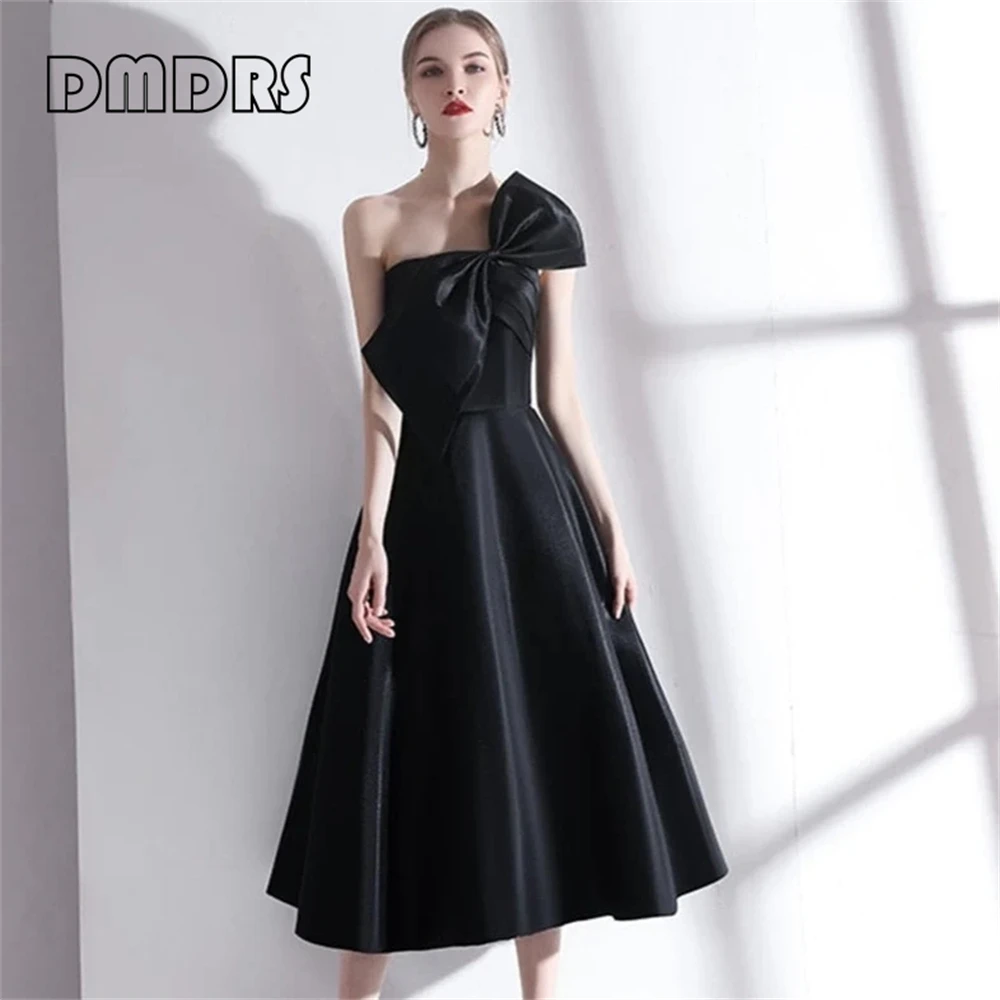 Little Black Dress Strapless Bow Decoration Women Prom Dresses Soft Satin A Line Lace Backless Solid Cocktail Party Dresses
Little Black Dress Strapless Bow Decoration Women Prom Dresses Soft Satin A Line Lace Backless Solid Cocktail Party Dresses