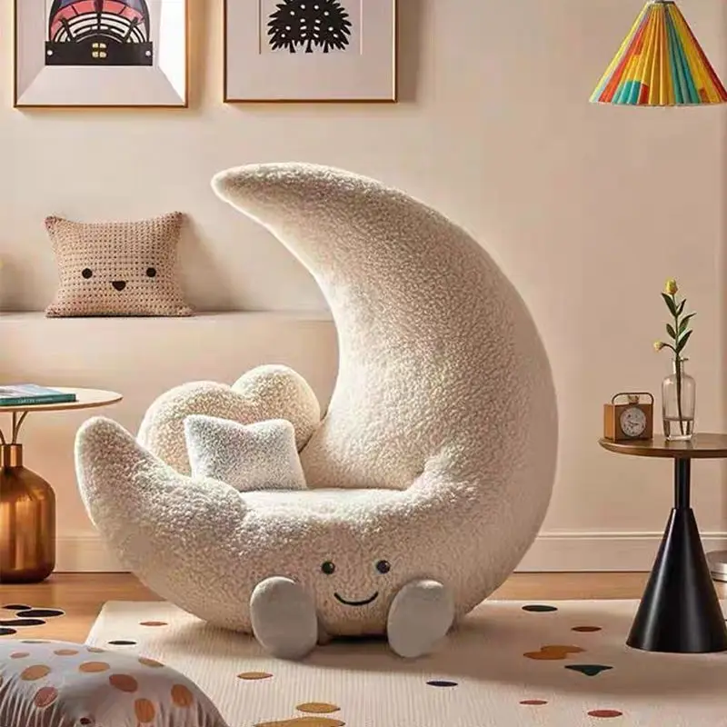New cream wind moon leisure chair cute fabric lazy chair Internet celebrity sofa creative lamb wool single
New cream wind moon leisure chair cute fabric lazy chair Internet celebrity sofa creative lamb wool single