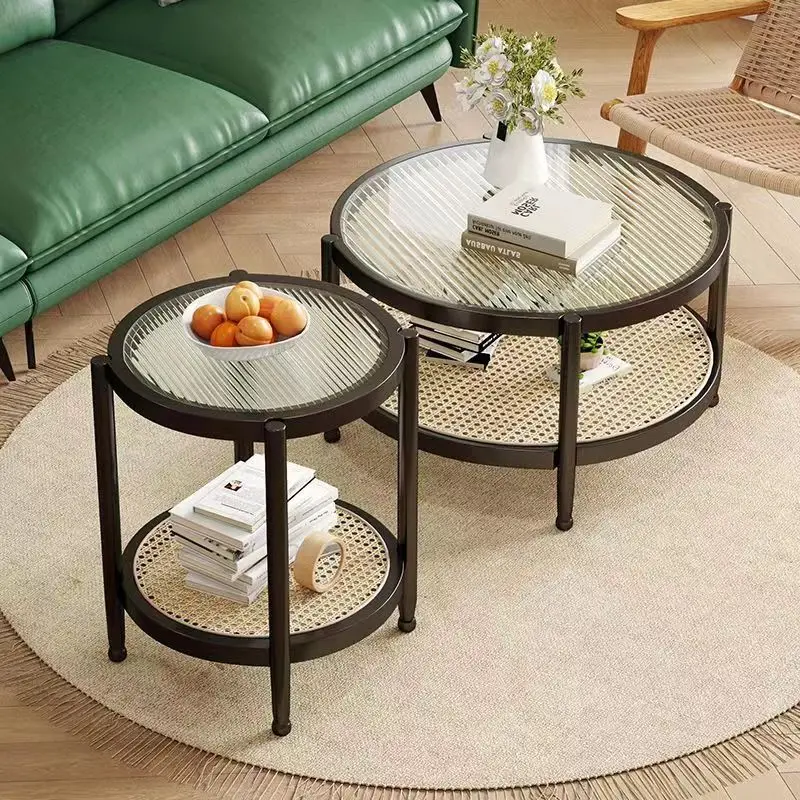Japanese double-layer solid wood rattan coffee table living room household small apartment modern minimalist sofa with several s
Japanese double-layer solid wood rattan coffee table living room household small apartment modern minimalist sofa with several s