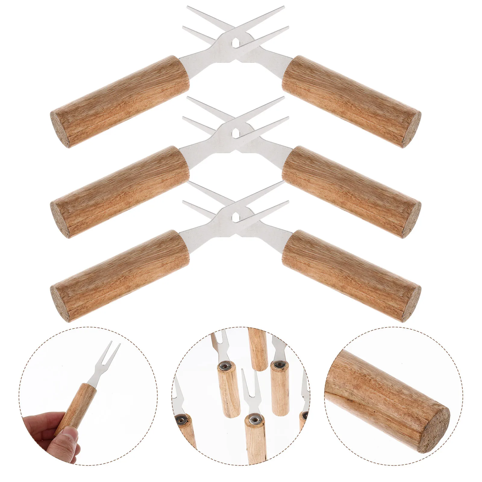 6pcs BBQ Forks Corn Holders Stainless Steel Wood Handle Sweetcorn Skewers Barbecue Tools Outdoor Grilling Accessories
6pcs BBQ Forks Corn Holders Stainless Steel Wood Handle Sweetcorn Skewers Barbecue Tools Outdoor Grilling Accessories