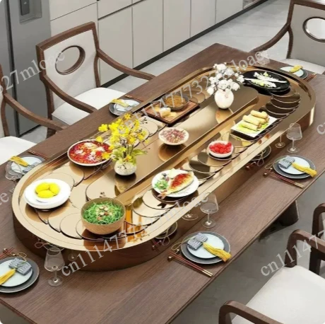 Stainless steel conveyor belthousehold diningtable automatic rotation display turntable rectangular electric vegetable turntable
Stainless steel conveyor belthousehold diningtable automatic rotation display turntable rectangular electric vegetable turntable