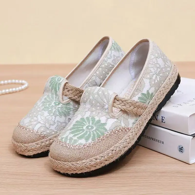 Новая женская льняная парусиновая повседневная обувь, мягкая подошва, нескользящая, с круглым носком, легкая рыбацкая обувь без шнуровки, прогулочная обувь в стиле ретро
Новая женская льняная парусиновая повседневная обувь, мягкая подошва, нескользящая, с круглым носком, легкая рыбацкая обувь без шнуровки, прогулочная обувь в стиле ретро
