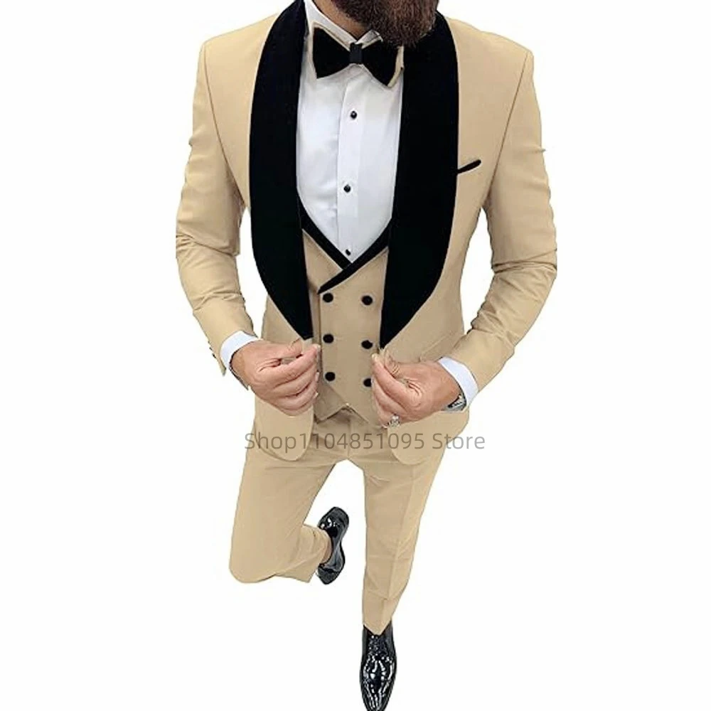 Fashion Khaki/Beige Business Men Suit Groom Groomsman Wedding Party Prom Formal Occasion Tuxedos 3 Piece Set Blazer Vest Pants
Fashion Khaki/Beige Business Men Suit Groom Groomsman Wedding Party Prom Formal Occasion Tuxedos 3 Piece Set Blazer Vest Pants