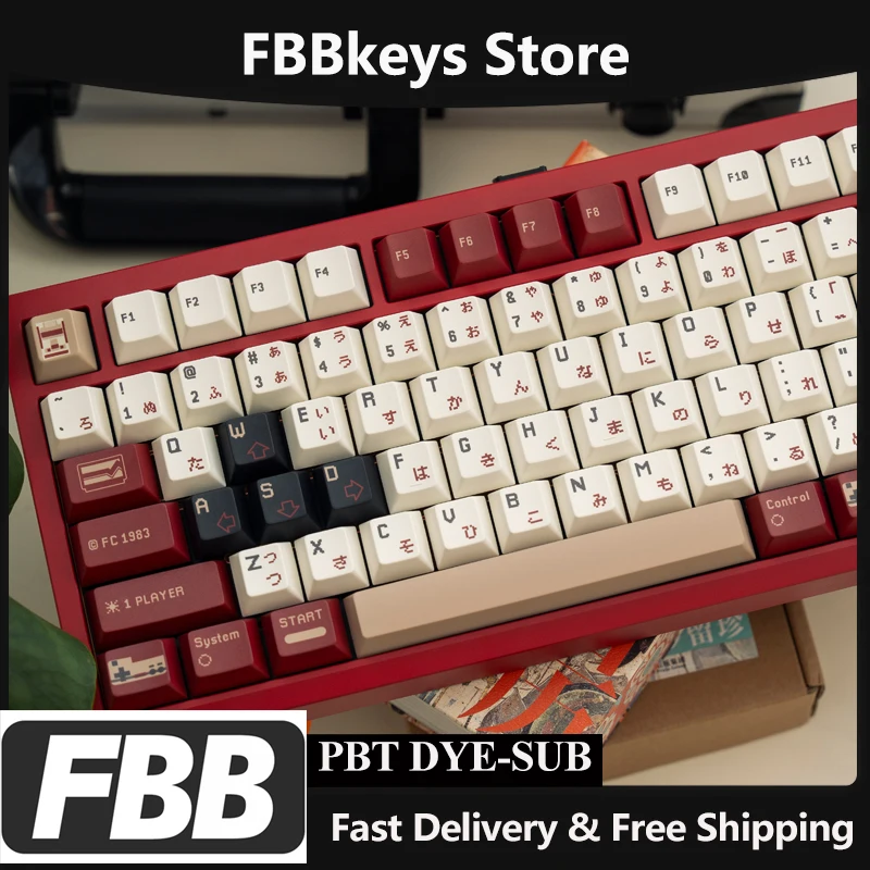 FBB Keycaps FC Red White Game Machine Japanese Theme PBT MX Switch Mechanical Keyboard Keycap DIY Creative Gift 1.7mm Thickness
FBB Keycaps FC Red White Game Machine Japanese Theme PBT MX Switch Mechanical Keyboard Keycap DIY Creative Gift 1.7mm Thickness