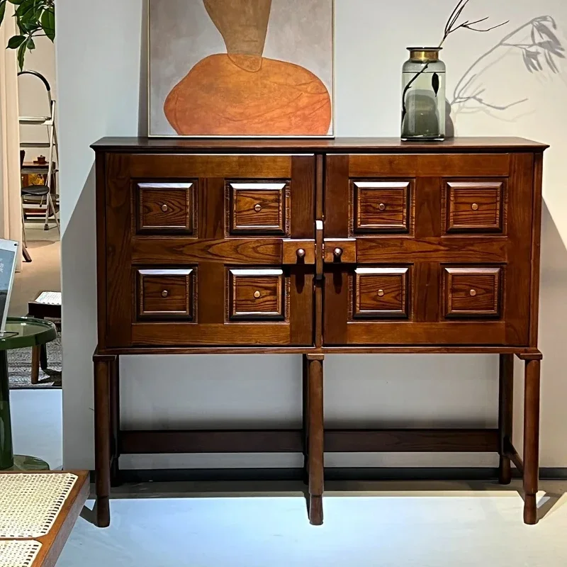 B Medieval all-solid wood dining side cabinet solid wood storage ash wood teak color porch cabinet
B Medieval all-solid wood dining side cabinet solid wood storage ash wood teak color porch cabinet