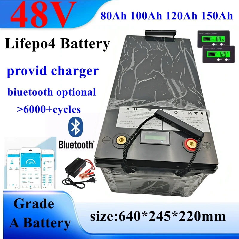 Waterproof 48V 80Ah 100Ah 120Ah 150Ah LiFepo4 Lithium Battery for 5KW Motorhome Solar Storage Boat Inverter Golf Cart
Waterproof 48V 80Ah 100Ah 120Ah 150Ah LiFepo4 Lithium Battery for 5KW Motorhome Solar Storage Boat Inverter Golf Cart