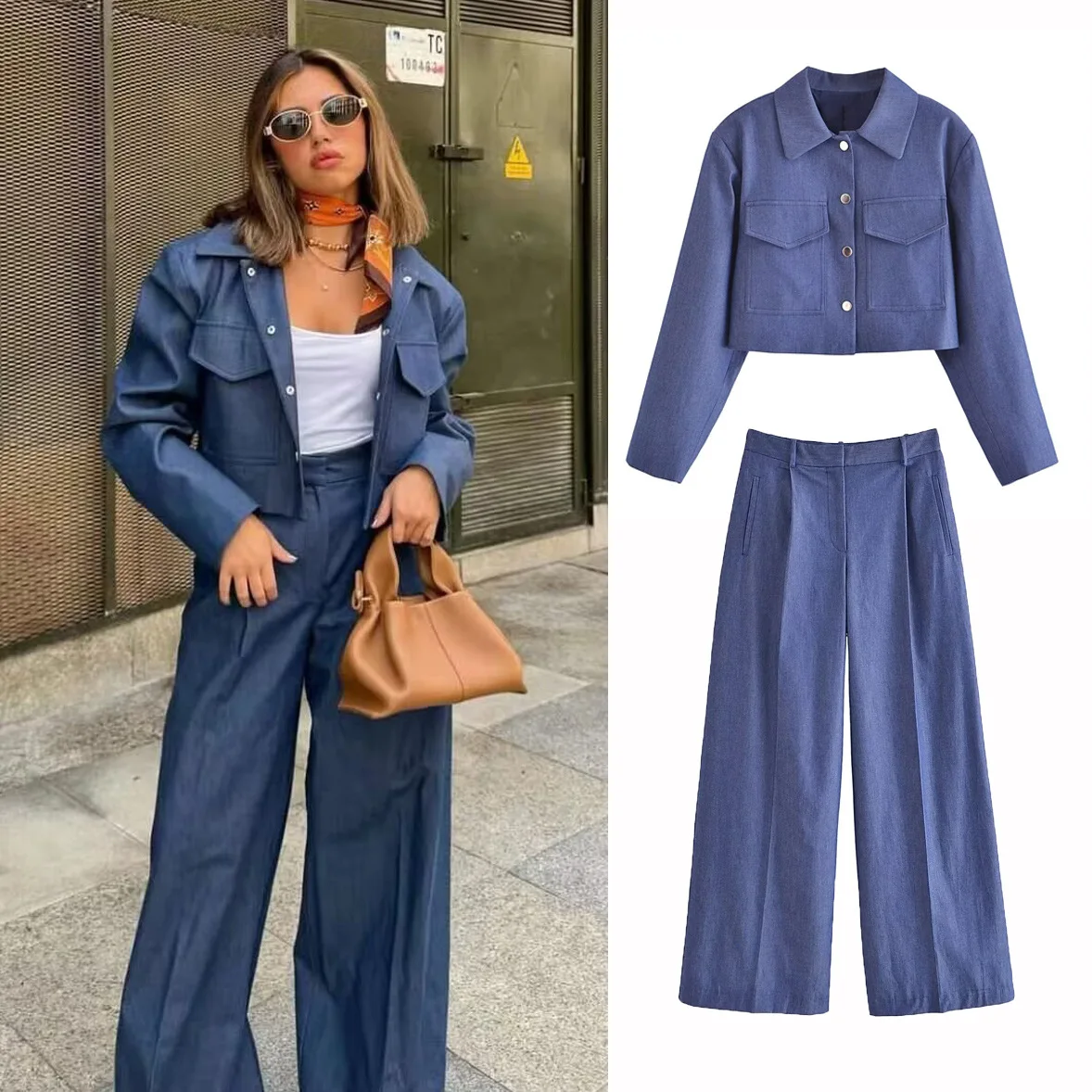 2025 Spring Autumn Women's Clothing Set Solid Color Short Lapel Jacket Casual Ladies Wide Leg Pants Women 2 Piece Set Outfit
2025 Spring Autumn Women's Clothing Set Solid Color Short Lapel Jacket Casual Ladies Wide Leg Pants Women 2 Piece Set Outfit