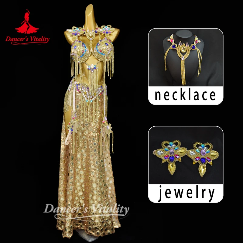 BellyDance Outfit Customized High End Luxury Gold Color Competition Performance Clothing Oriental Dance Costume Dance's Vitality
BellyDance Outfit Customized High End Luxury Gold Color Competition Performance Clothing Oriental Dance Costume Dance's Vitality