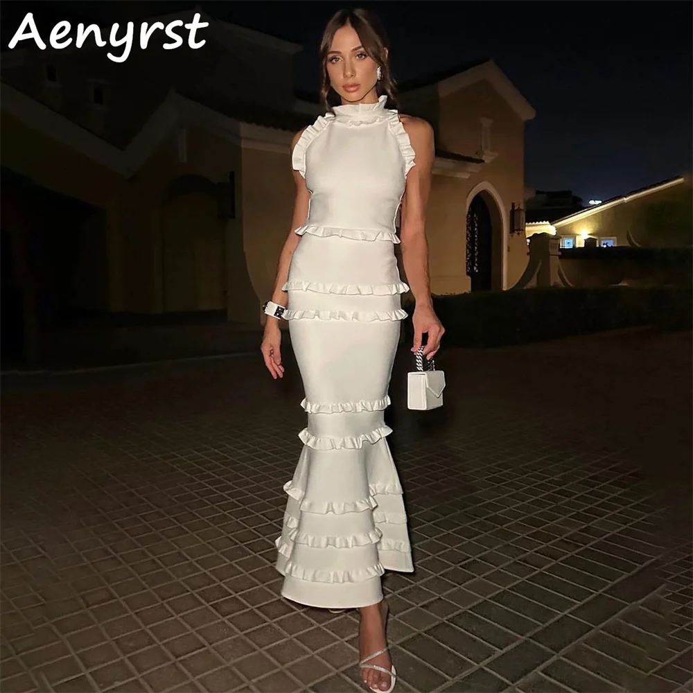 Aenryst Elegant Mermaid Satin Evening Dresses 2024 New High Collar Ruffles Bodycon Prom Dress Tea Length Party Gown فساتين سهره
Aenryst Elegant Mermaid Satin Evening Dresses 2024 New High Collar Ruffles Bodycon Prom Dress Tea Length Party Gown فساتين سهره
