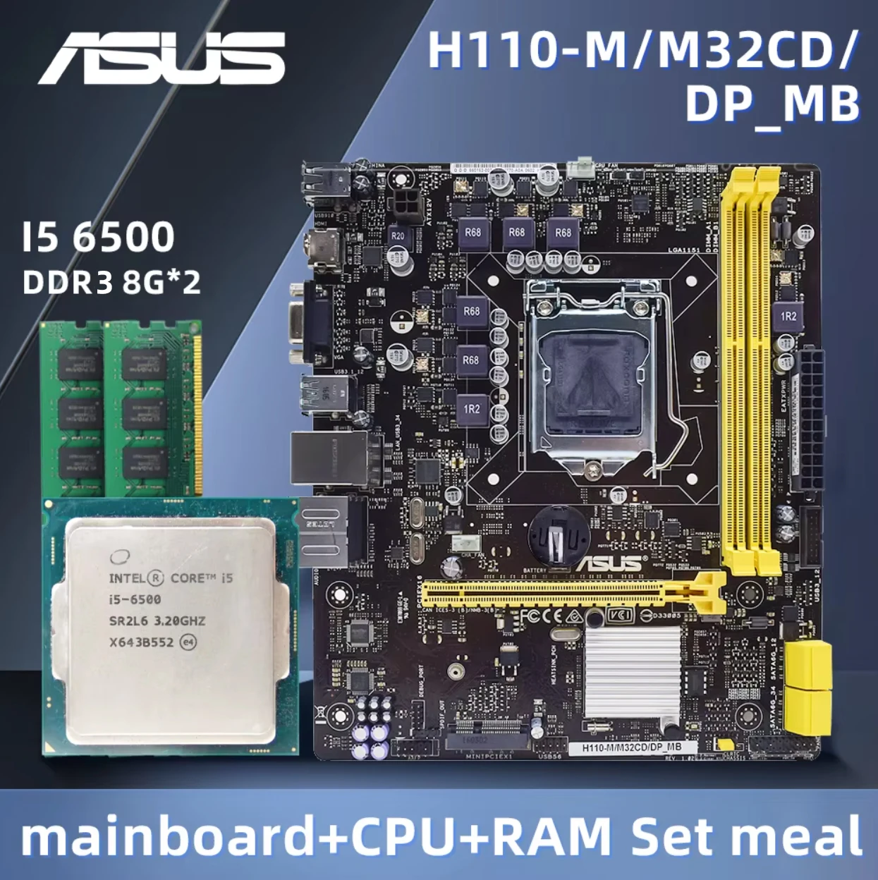 Материнская плата ASUS H110-M/M32CD/DP_MB с процессором i5 6500 и DDR3-8GBx2 с использованием набора микросхем Intel H110, поддержка 6100 6600 6700
Материнская плата ASUS H110-M/M32CD/DP_MB с процессором i5 6500 и DDR3-8GBx2 с использованием набора микросхем Intel H110, поддержка 6100 6600 6700