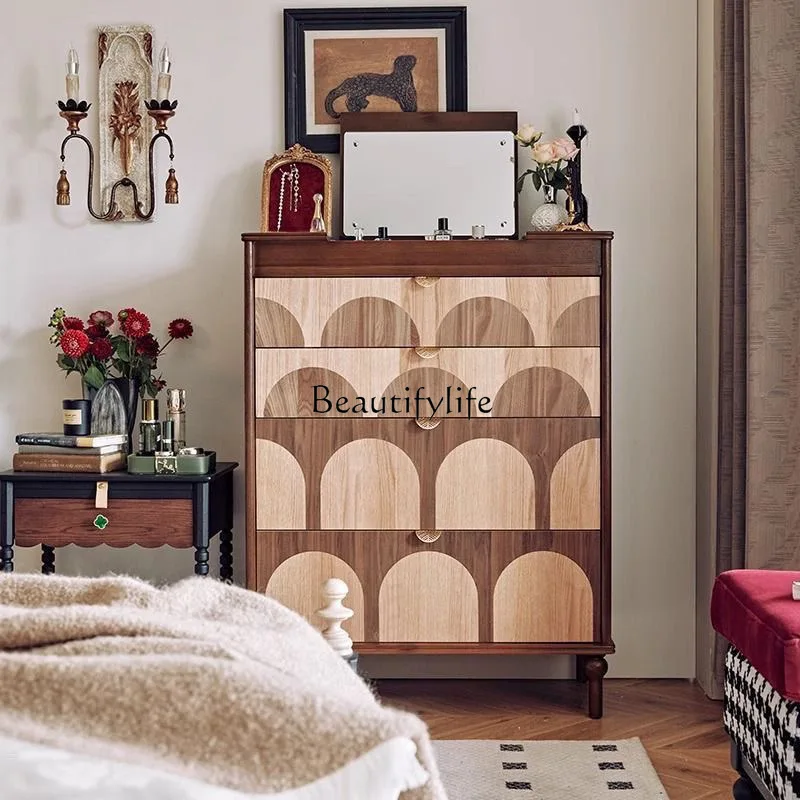 French retro style solid wood dressing chest of drawers American country living room
French retro style solid wood dressing chest of drawers American country living room
