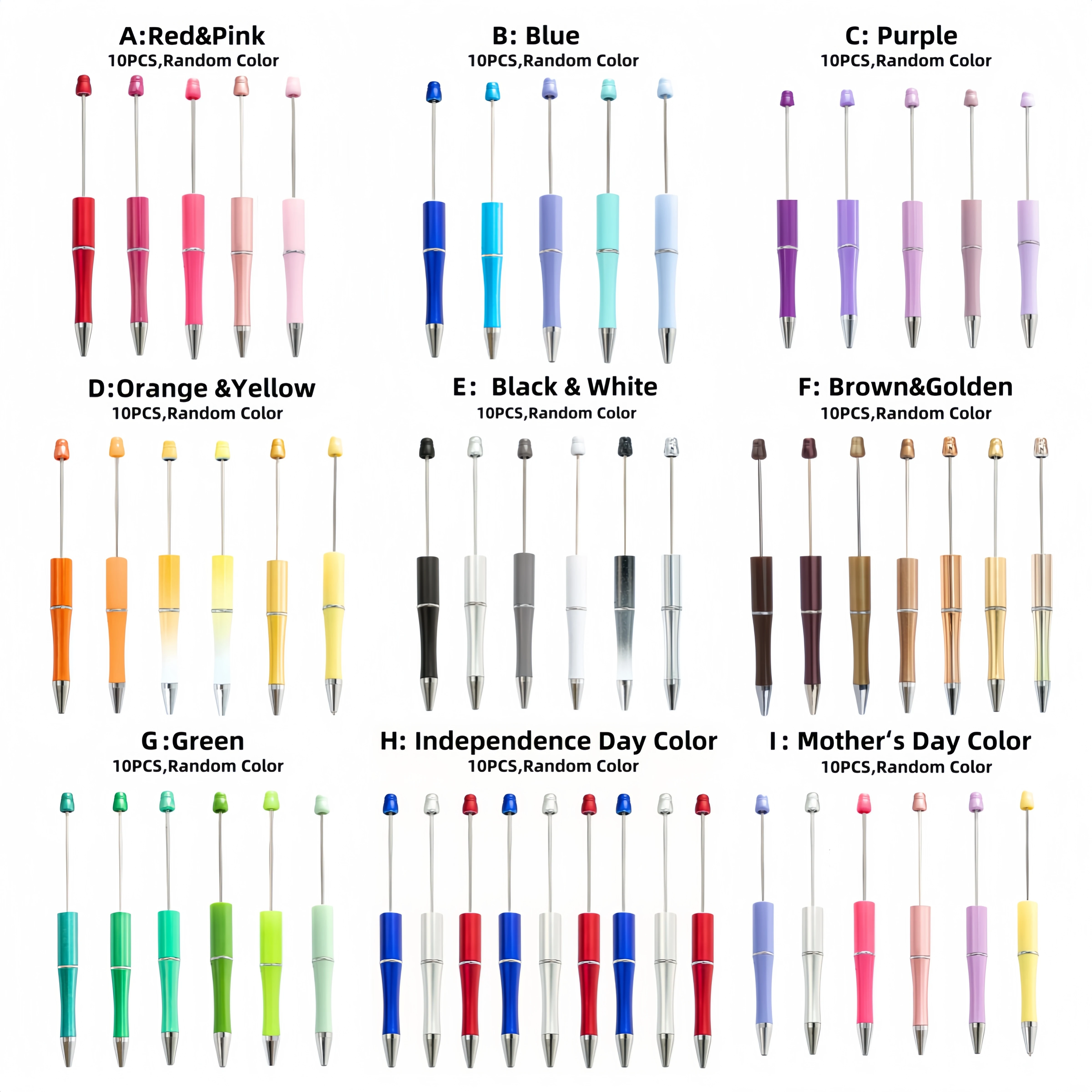 Набор шариковых ручек с бусинами для самостоятельного изготовления, 10/20 шт., в тематических цветах, подходит для офиса и школы.
Набор шариковых ручек с бусинами для самостоятельного изготовления, 10/20 шт., в тематических цветах, подходит для офиса и школы.