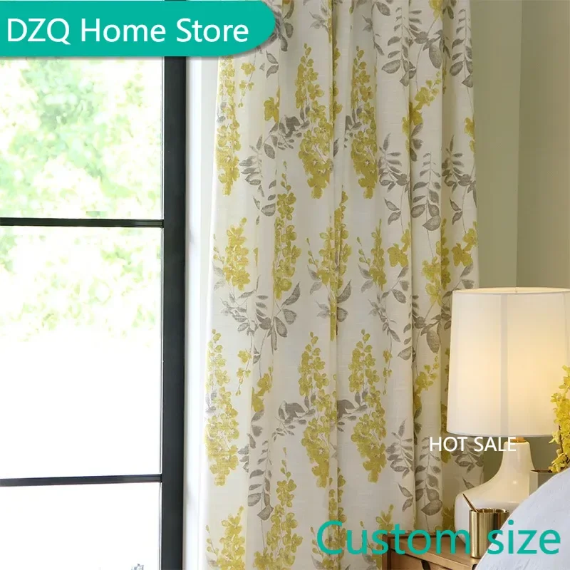 American Retro Pastoral Style Curtains Yellow Floral Cotton and Linen Curtains Blackout Heat Insulation Noise Reduction Curtains
American Retro Pastoral Style Curtains Yellow Floral Cotton and Linen Curtains Blackout Heat Insulation Noise Reduction Curtains